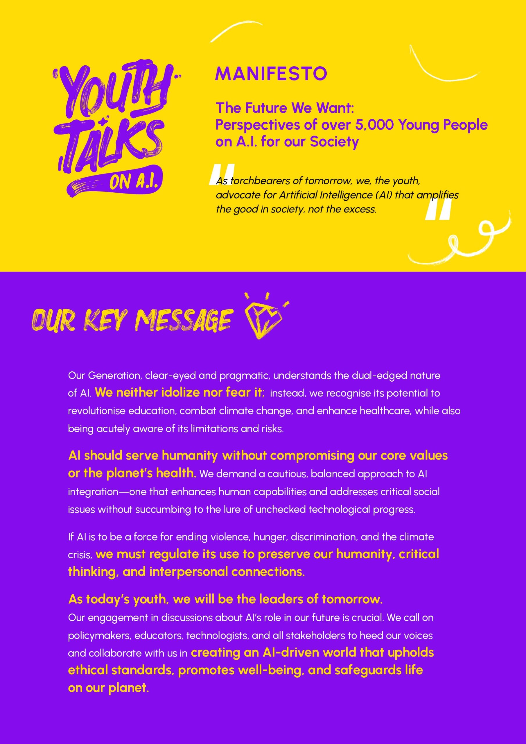 Youth Talks Sur le manifeste de l'IA – première page